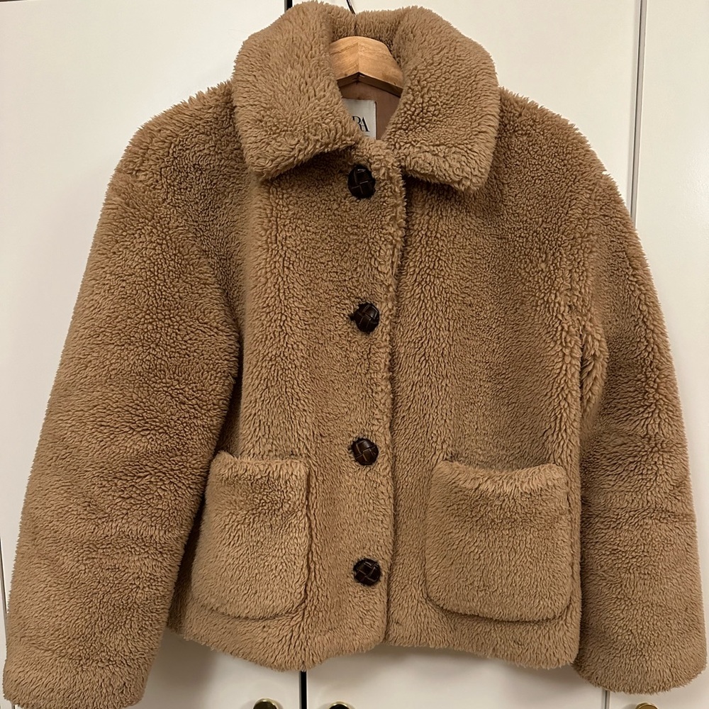 Teddy coat Zara camel